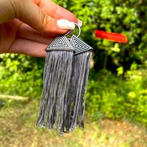 Grey Tassel Earrings